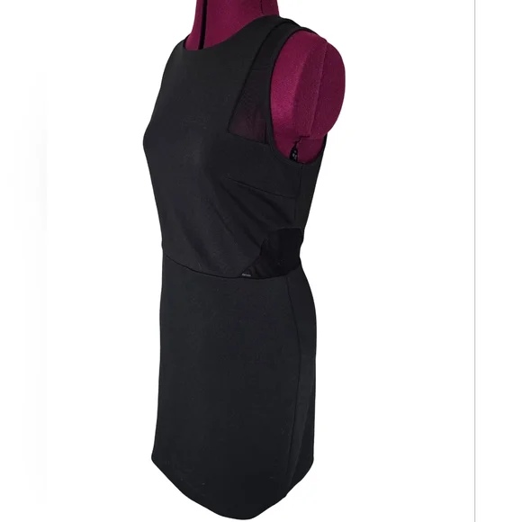 Express Black Mesh Panel Mini Dress - Picture 2 of 8